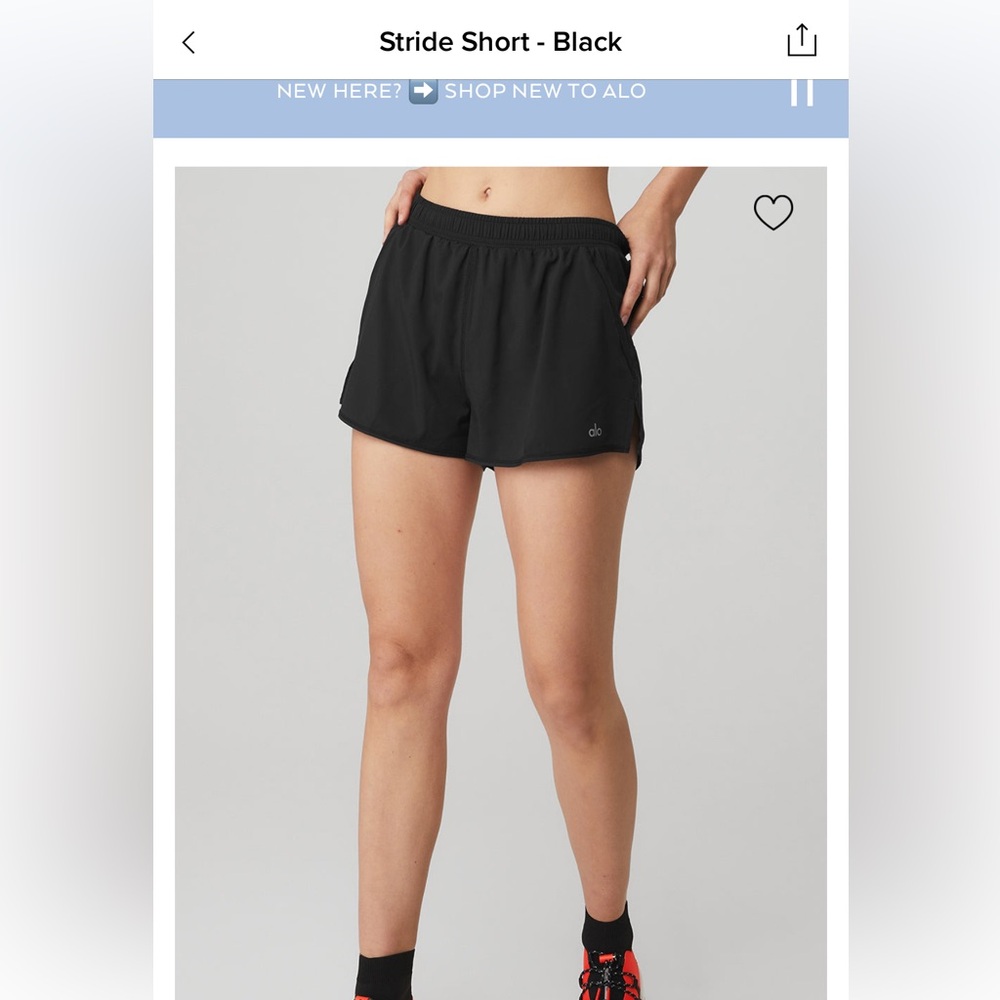 Alo black stride short size M